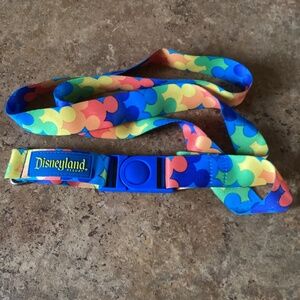 Disneyland Lanyard Rainbow Mickey Pride Pins
